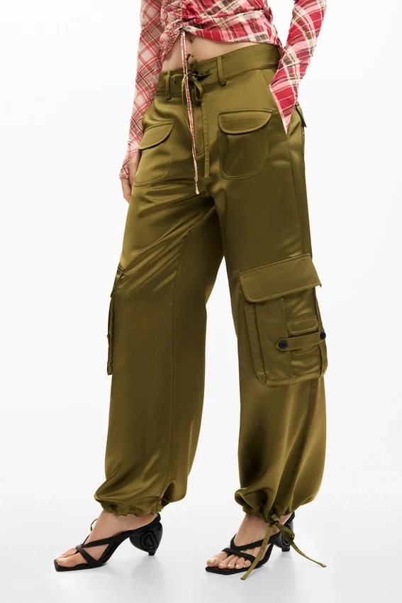 Satin Cargo Pants Satin Cargo Pants