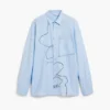Shirt with Embroidered Topstitching