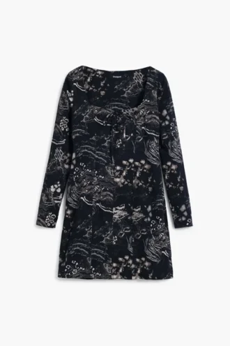Short Dress with Square Neckline