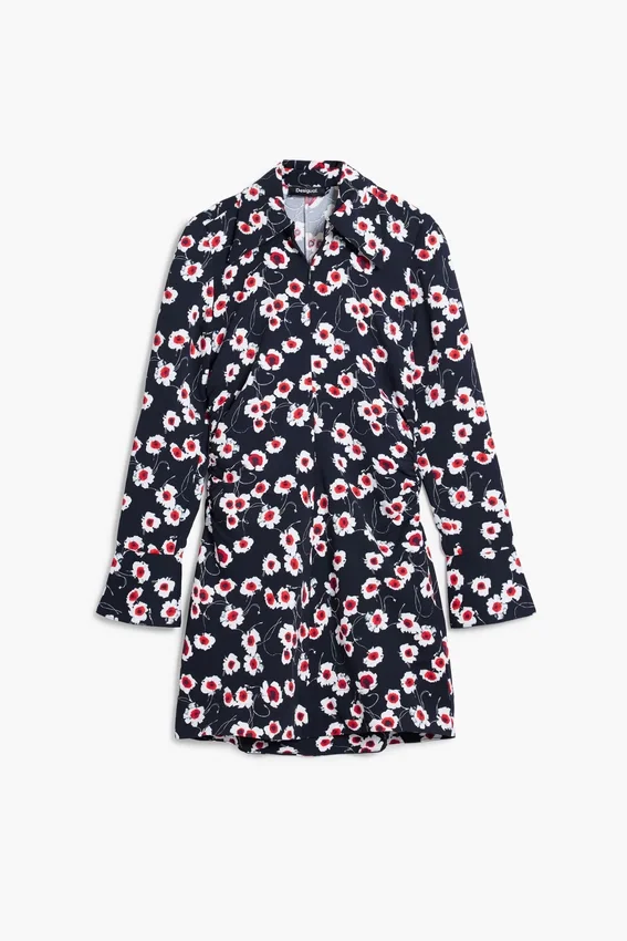 Short Floral Shirt Dress Short Floral Shirt Dress