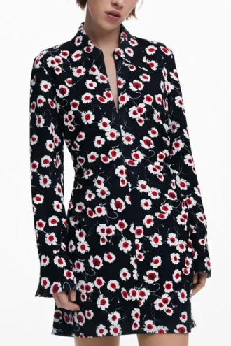 Short Floral Shirt Dress