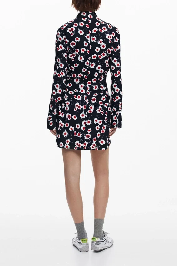 Short Floral Shirt Dress Short Floral Shirt Dress