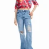 Short Gathered Floral Blouse