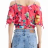 Short Gathered Floral Blouse