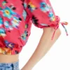 Short Gathered Floral Blouse