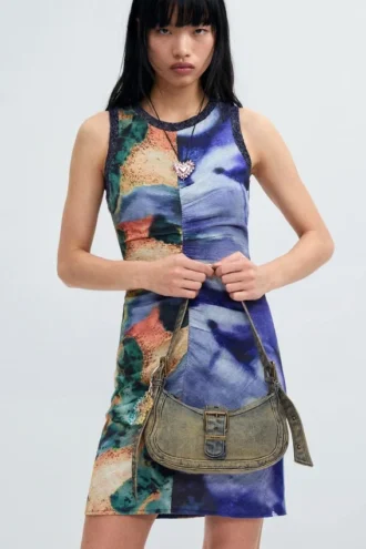Short Printed Strappy Dress