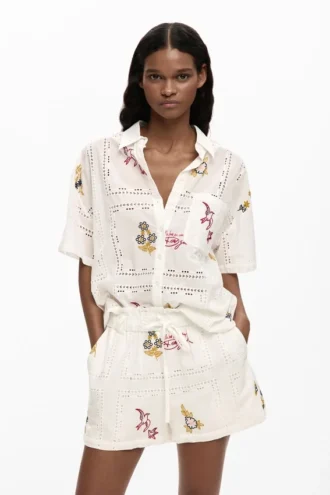 Short-Sleeve Embroidered Shirt