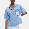 Short Sleeve Patchwork Shirt Short Sleeve Patchwork Shirt