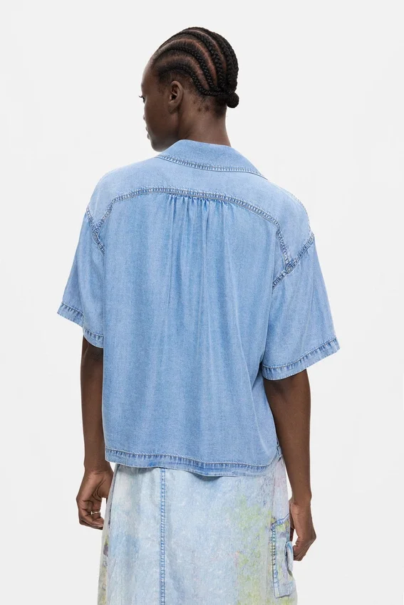 Short Sleeve Patchwork Shirt Short Sleeve Patchwork Shirt