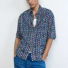 Short-Sleeve Shirt with Ethnic Embroidery