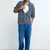 Short-Sleeve Shirt with Ethnic Embroidery