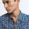 Short-Sleeve Shirt with Ethnic Embroidery