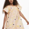 Short-Sleeved Floral Dress
