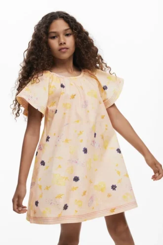 Short-Sleeved Floral Dress