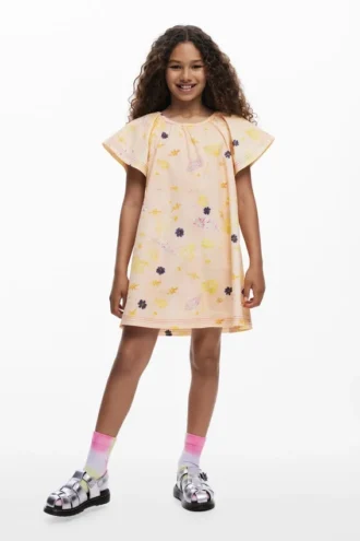 Short-Sleeved Floral Dress
