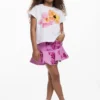 Short-Sleeved T-Shirt Embroidered Flowers