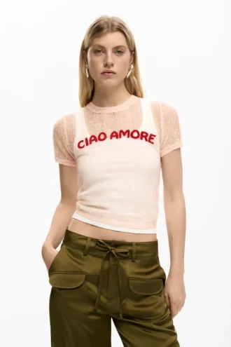 Short-Sleeved T-Shirt with Message
