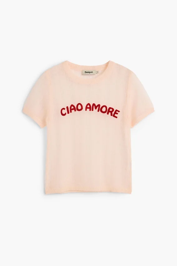 Short-Sleeved T-Shirt with Message Short-Sleeved T-Shirt with Message