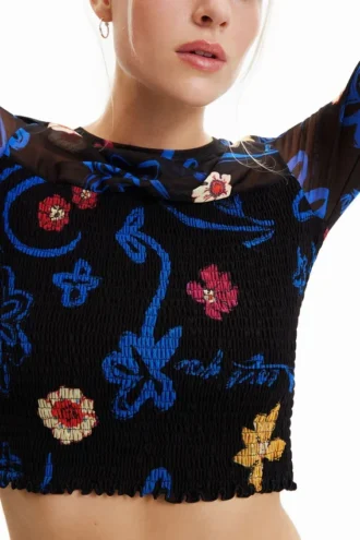 Short Slim Floral T-Shirt