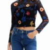 Short Slim Floral T-Shirt