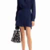 Short Textured Shirt Dress Short Textured Shirt Dress