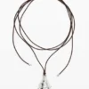 Silver Shell Pendant Cord Zalio Silver Shell Pendant Cord Zalio