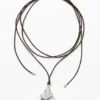 Silver Shell Pendant Cord Zalio Silver Shell Pendant Cord Zalio