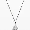 Silver Shell Pendant Cord Zalio Silver Shell Pendant Cord Zalio