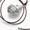 Silver Shell Pendant Cord Zalio Silver Shell Pendant Cord Zalio