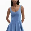 Skater Dress Denim Effect Skater Dress Denim Effect
