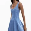 Skater Dress Denim Effect Skater Dress Denim Effect