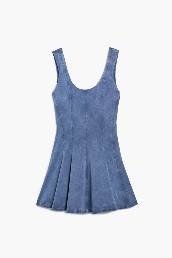 Skater Dress Denim Effect Skater Dress Denim Effect