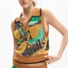 Sleeveless Jacquard T-Shirt