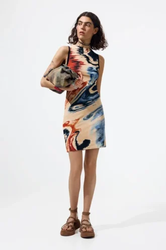 Sleeveless Printed Dress