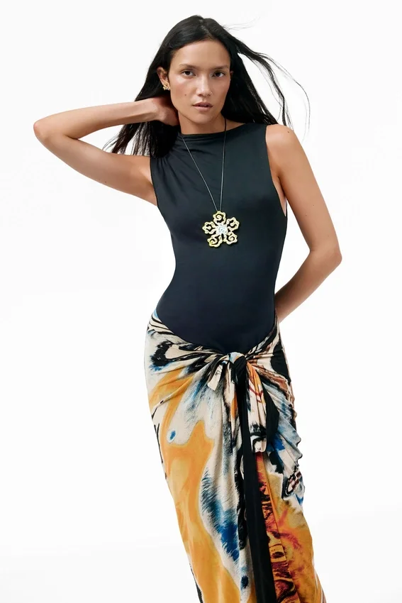 Sleeveless Printed Dress Sleeveless Printed Dress