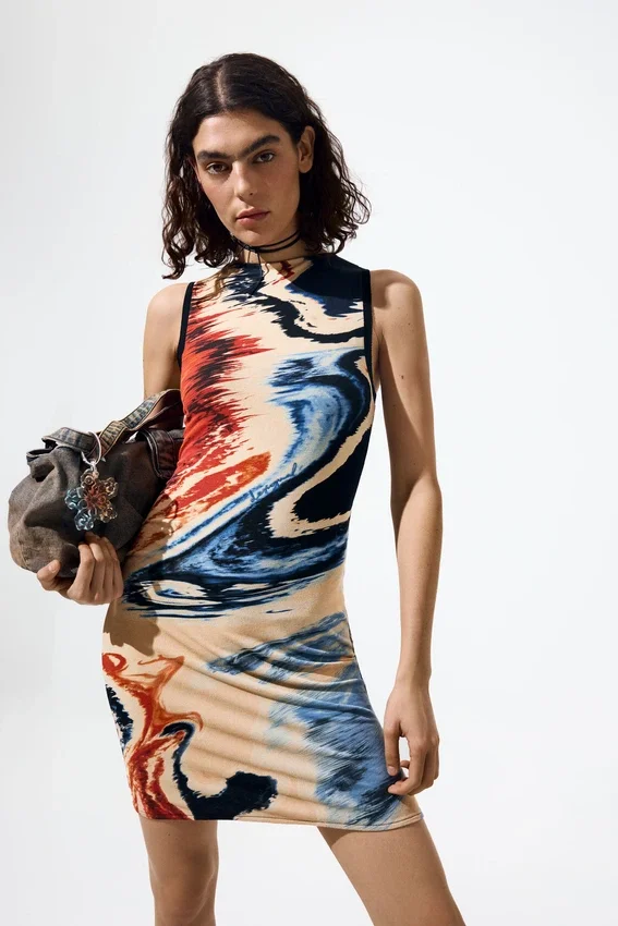 Sleeveless Printed Dress Sleeveless Printed Dress