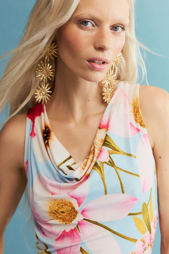 Sleeveless Printed Dress Sleeveless Printed Dress