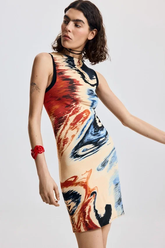 Sleeveless Printed Dress Sleeveless Printed Dress