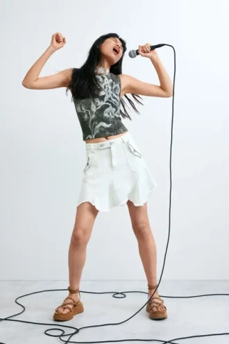 Sleeveless Printed T-Shirt