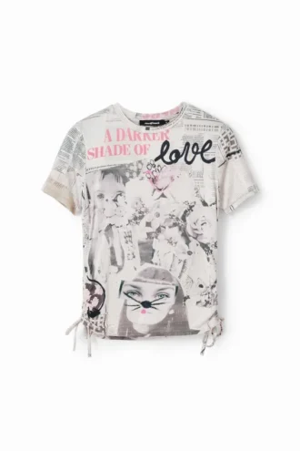 Slim Gathered Newspaper T-Shirt