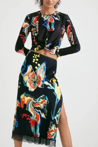 Slim Midi-Skirt Print