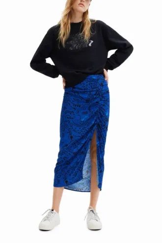 Slim Midi Slit Skirt