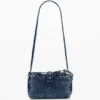 Small Denim Crossbody Wallet with Appliques