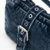 Small Denim Crossbody Wallet with Appliques