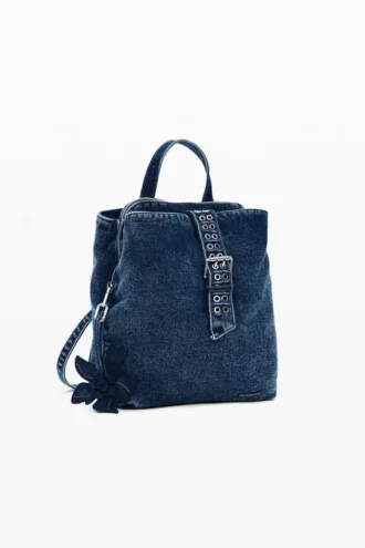 Small Denim Floral Backpack