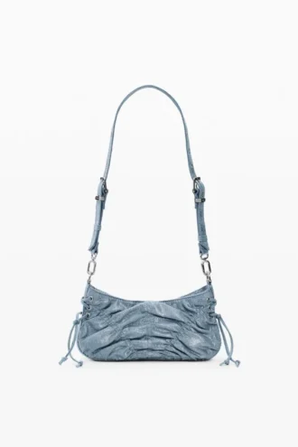 Small Gathered Denim Bag