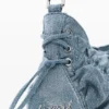 Small Gathered Denim Bag