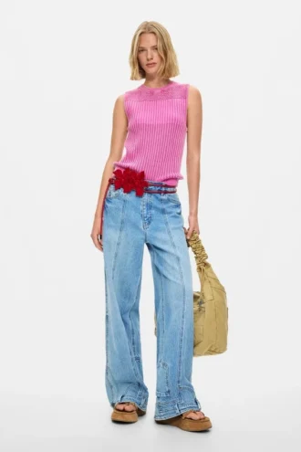 Straight Jeans with Inverted Effect