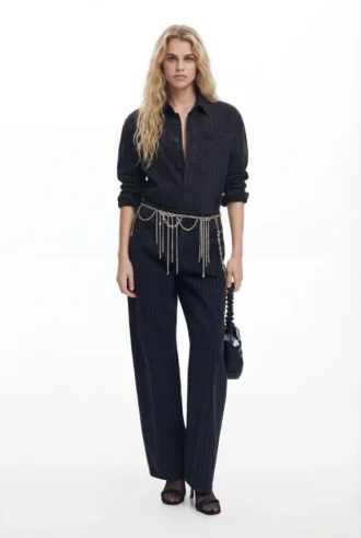 Straight Jeans with Topstitching