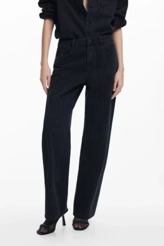 Straight Jeans with Topstitching